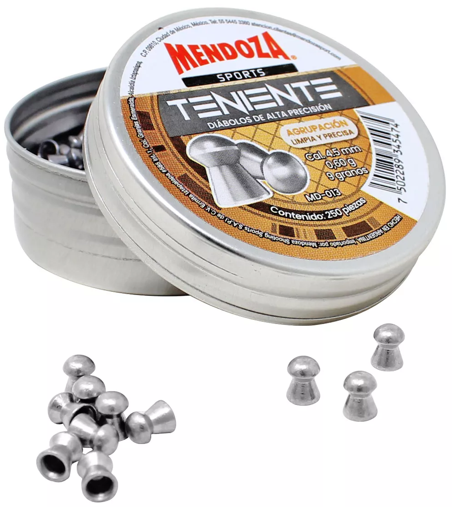 DIABOLO MENDOZA CAL 4.5 TENIENTE 250 PZAS MD-013