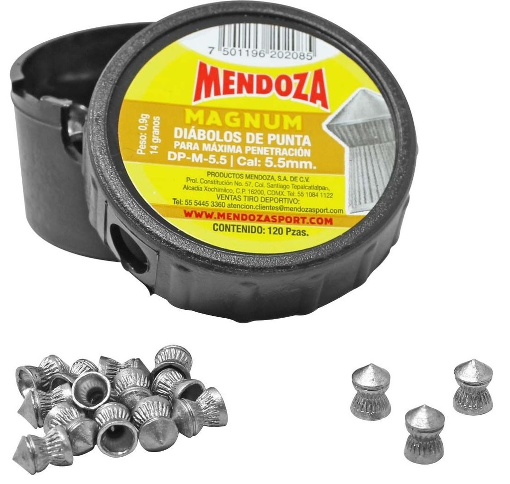 DIABOLO MENDOZA CAL 5.5 MAGNUM 120 PZAS DPM-55