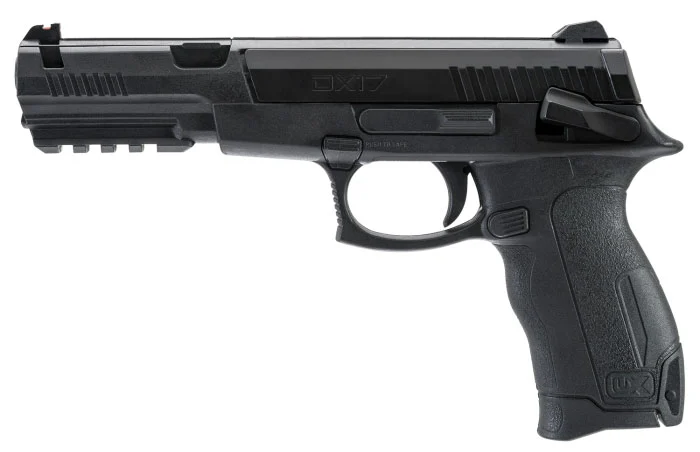 PISTOLA UMAREX DX17 NEGRA RESORTE BB Y DIABOLO 250 FPS CALIBRE 4.5 2230030