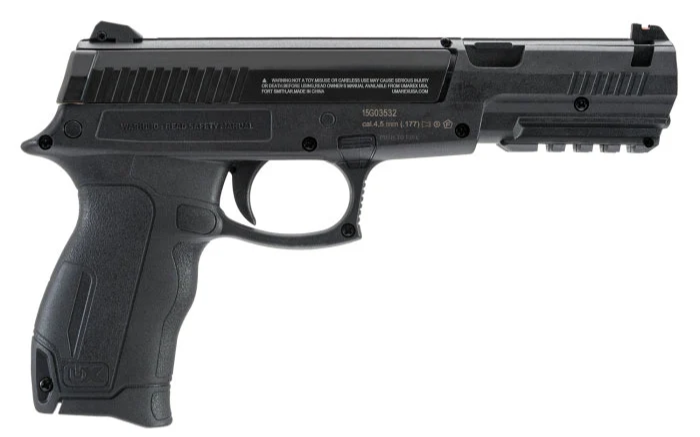 PISTOLA UMAREX DX17 NEGRA RESORTE BB Y DIABOLO 250 FPS CALIBRE 4.5 2230030