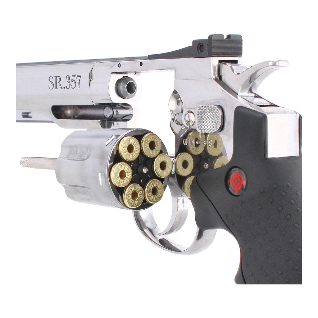 REVOLVER CO2 MENDOZA FULL METAL ACABADO SILVER MCO2-CRVL357S