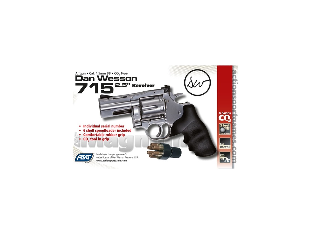 REVOLVER DAN WESSON 715 2.5" CO2 BB PLATA 18614