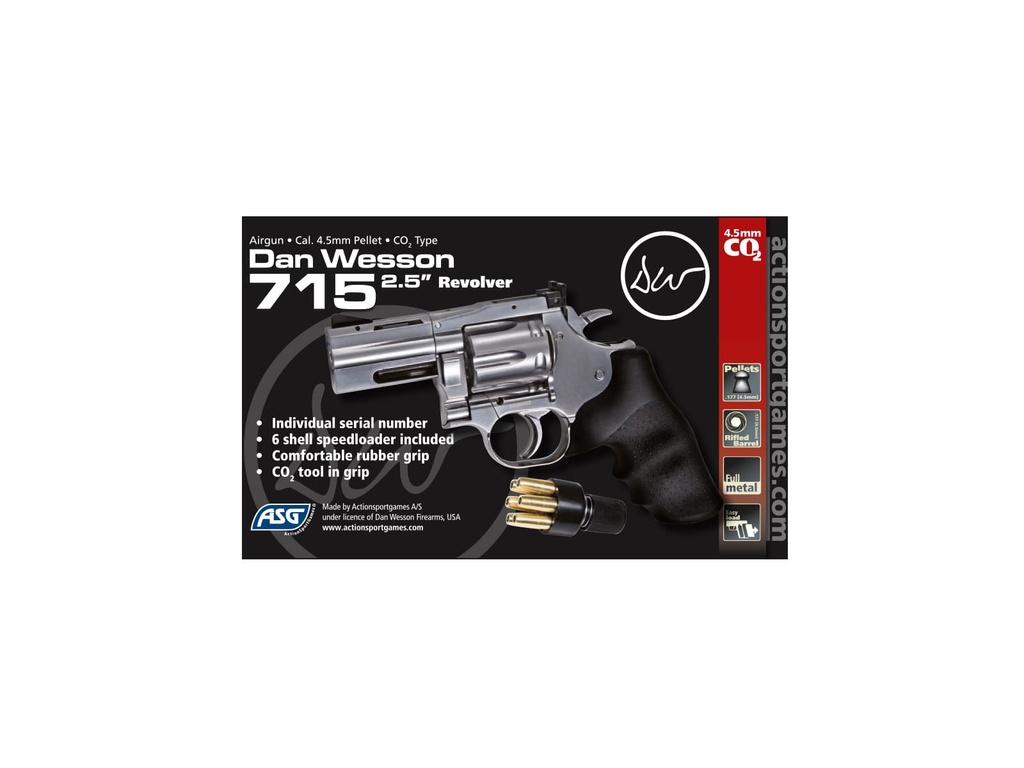 REVOLVER DAN WESSON 715 2.5" CO2 PELLETS PLATA 18615