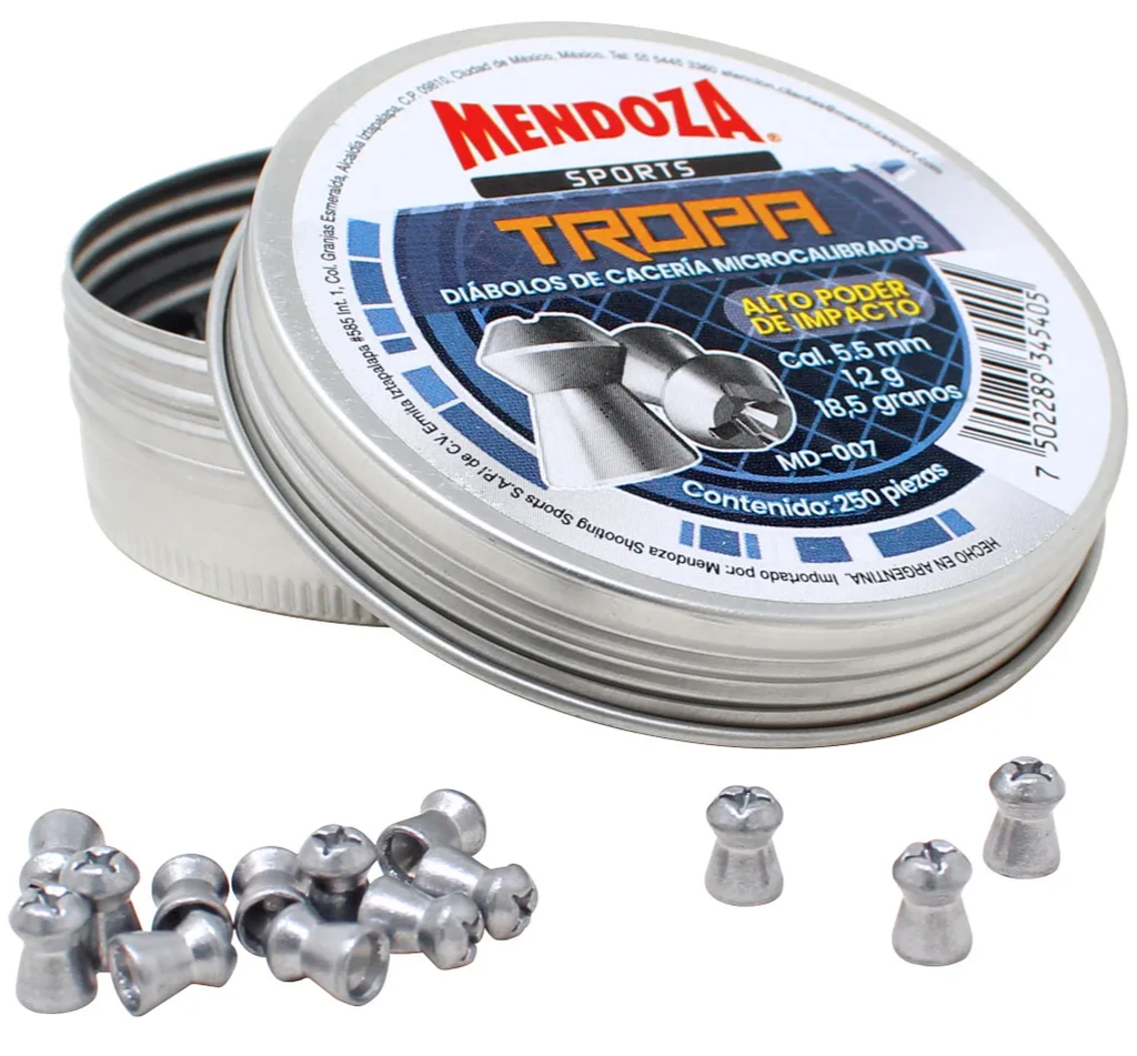DIABOLO MENDOZA TROPA CAL. 5.5 x 250 PZAS MD-007