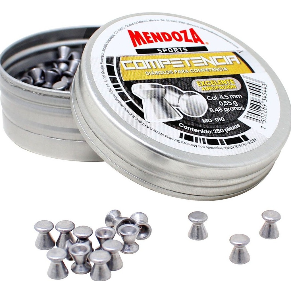 DIABOLO MENDOZA CAL 4.5 COMPETENCIA 250 PZAS MD-010