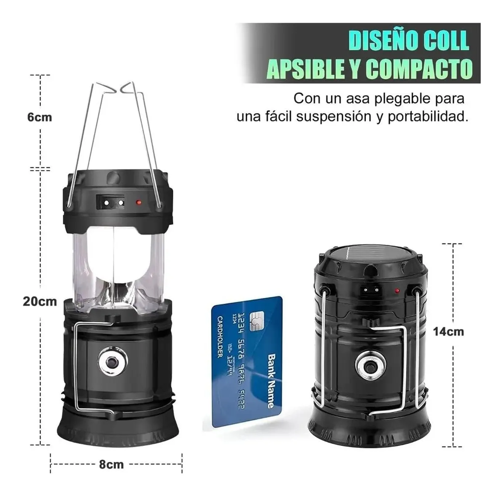 LINTERNA JAGUAR RECARGABLE CAMPING LANTER, LED LIGHT G-5800T