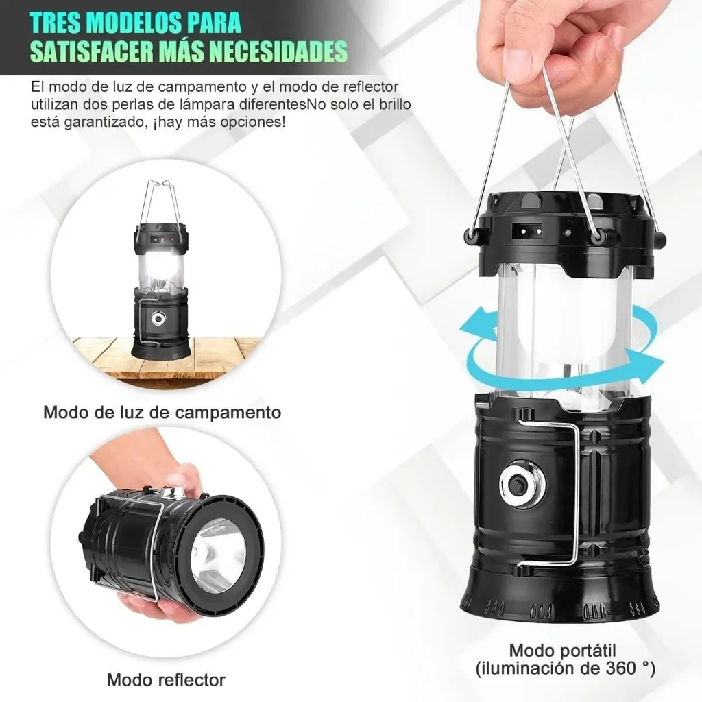 LINTERNA JAGUAR RECARGABLE CAMPING LANTER, LED LIGHT G-5800T