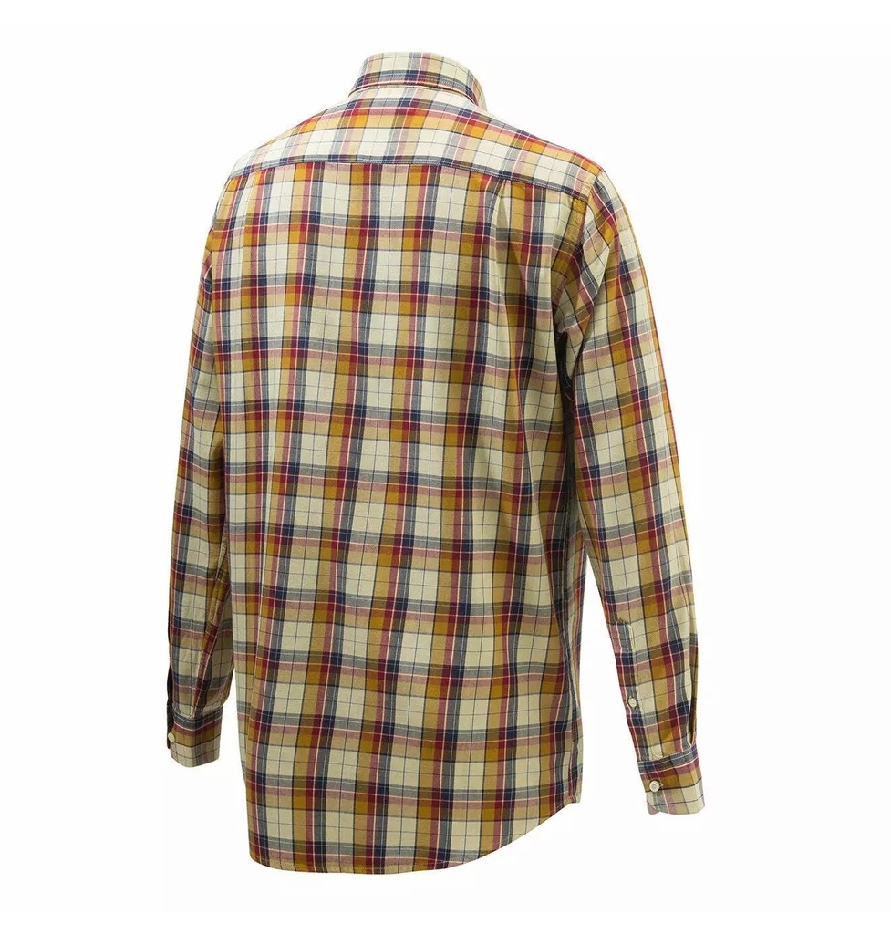 CAMISA BERETTA WOOD BUTTON BEIGE &amp; RED LU210T213301AE