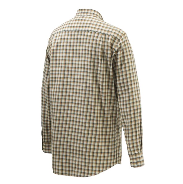 CAMISA BERETTA WOOD BUTTON DOWN BEIGE &amp;RUST CHECK LU210T164501AH