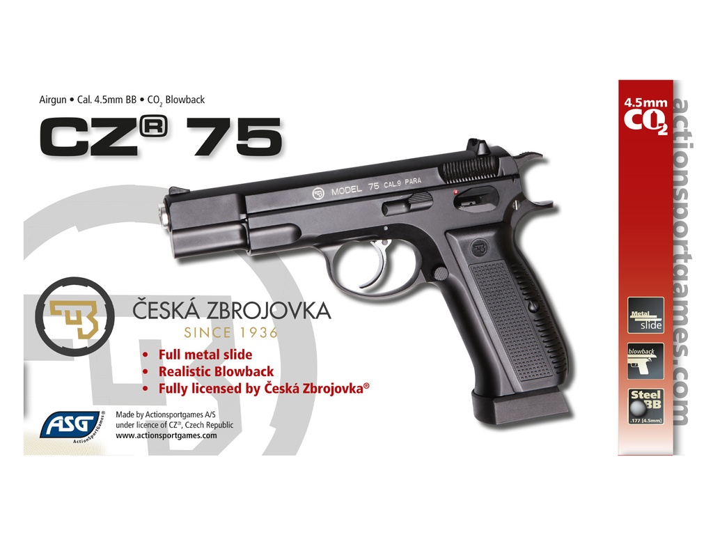 PISTOLA CZ 75 CO2 BB CALIBRE 4.5 BLOWBACK 17619