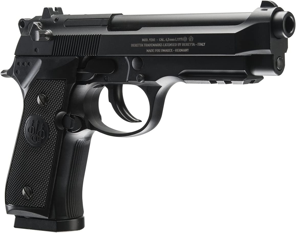 PISTOLA BERETTA 92A1 NEGRA CO2 BB 310 FPS RETROCESO AUTO CALIBRE 4.5 2253017