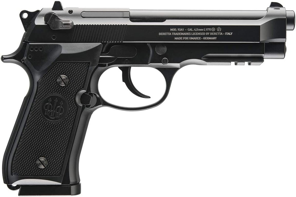PISTOLA BERETTA 92A1 NEGRA CO2 BB 310 FPS RETROCESO AUTO CALIBRE 4.5 2253017