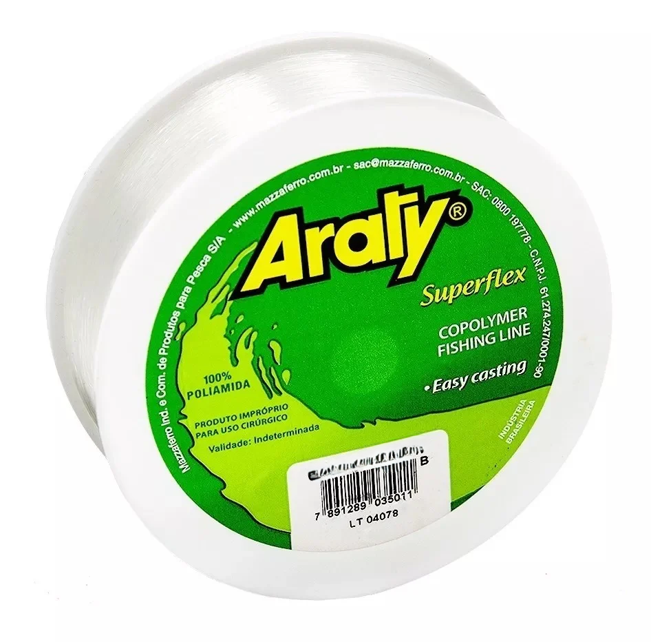 HILO MONOFILAMENTO ARATY P/PESCA NATURAL 100M 0.45MM 15HILONY640MA