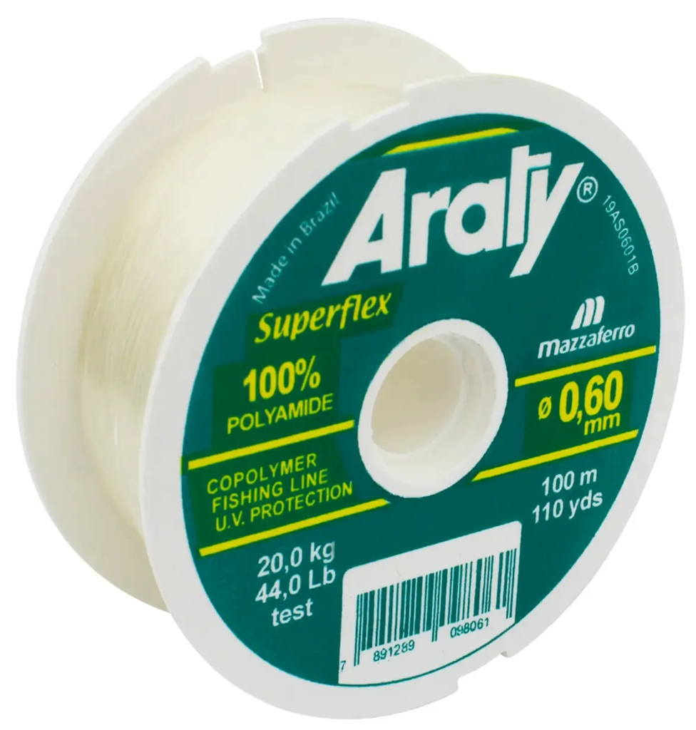 HILO MONOFILAMENTO ARATY P/PESCA NATURAL 100M 0.60MM 15HILONY053MA