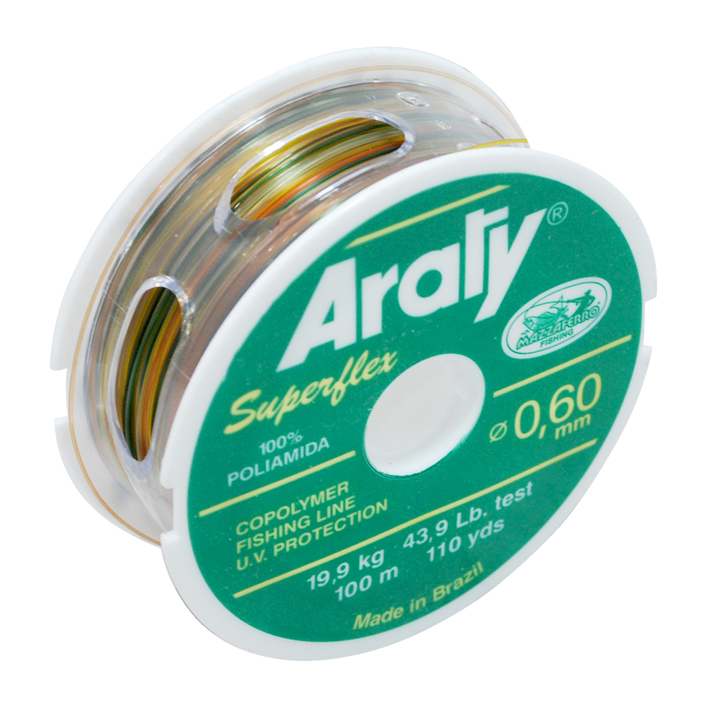 HILO MONOFILAMENTO ARATY P/PESCA MULTICOLOR 100M 0.60MM 15HILONY031MA