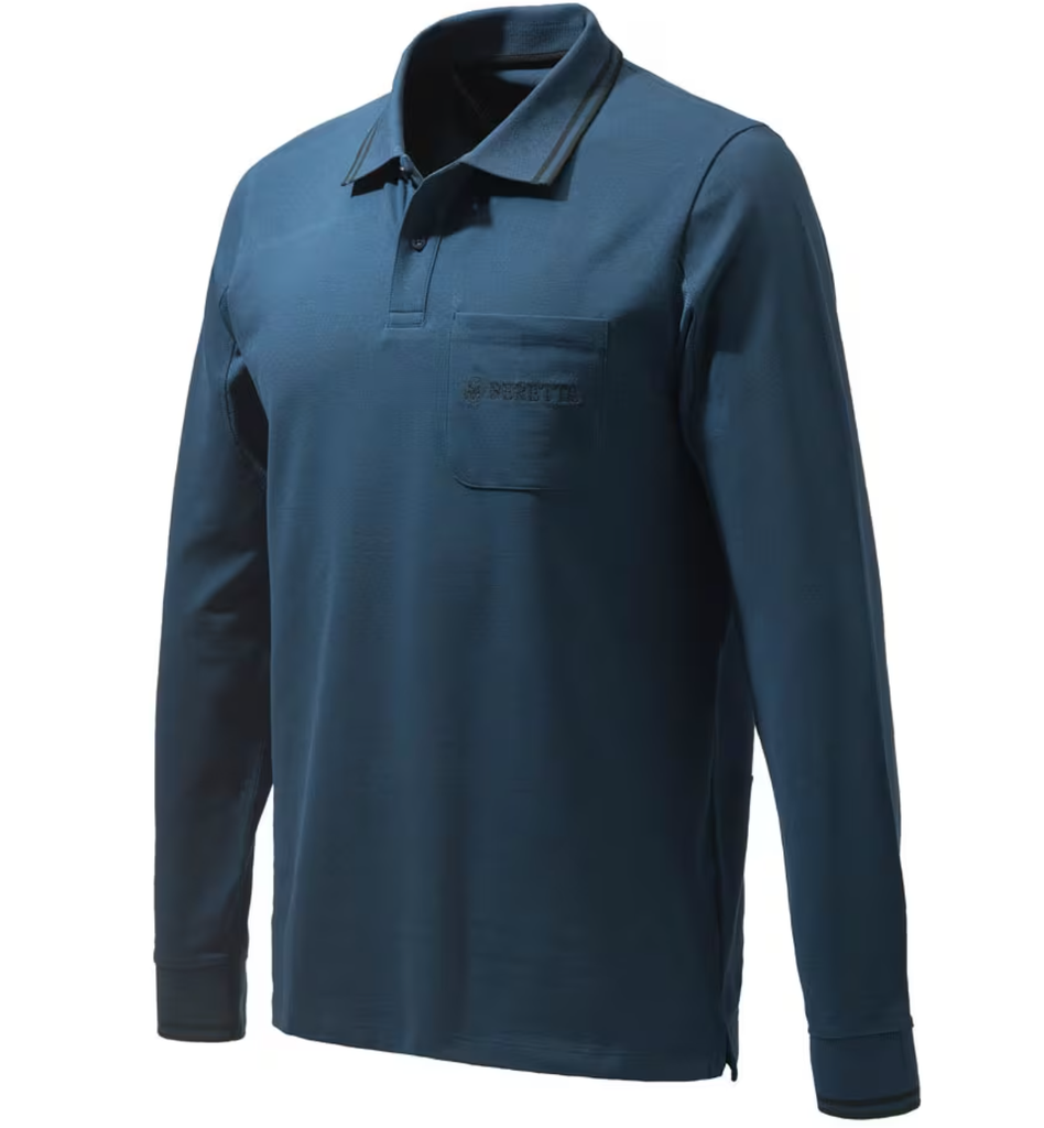 PLAYERA BERETTA POLO OUMO AIRMESH LS BLUE E MP451T13540504