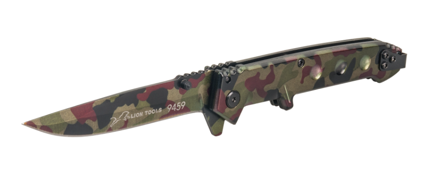 NAVAJA LION TOOLS 4" CAMUFLAJE VERDE CLIP 9459