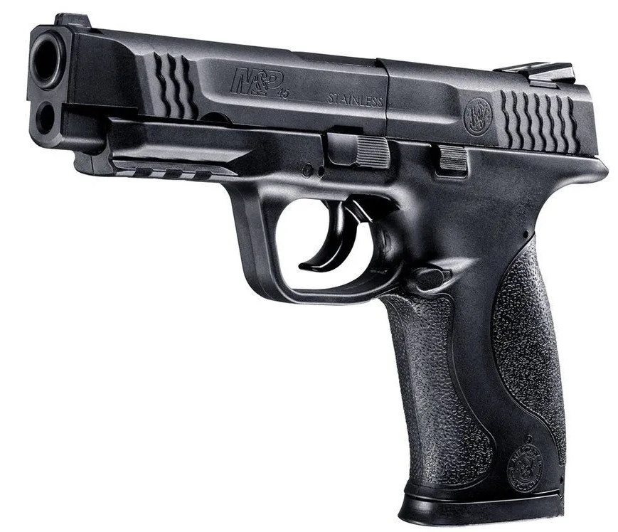 PISTOLA S&amp;W M&amp;P 45 NEGRA CO2 BBS Y DIABOLOS CALIBRE 4.5 2255060