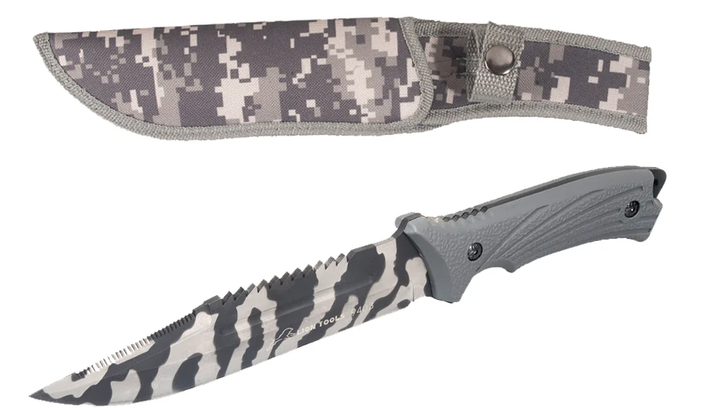 CUCHILLO LION TOOLS 7" HOJA CAMUFLAJE MANGO PLASTICO C/FUNDA 9403