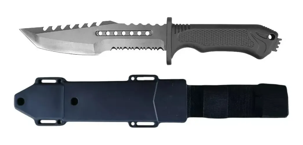 CUCHILLO LION TOOLS 7" HOJA PAVONADA MANGO RUBBER C/FUNDA 9411