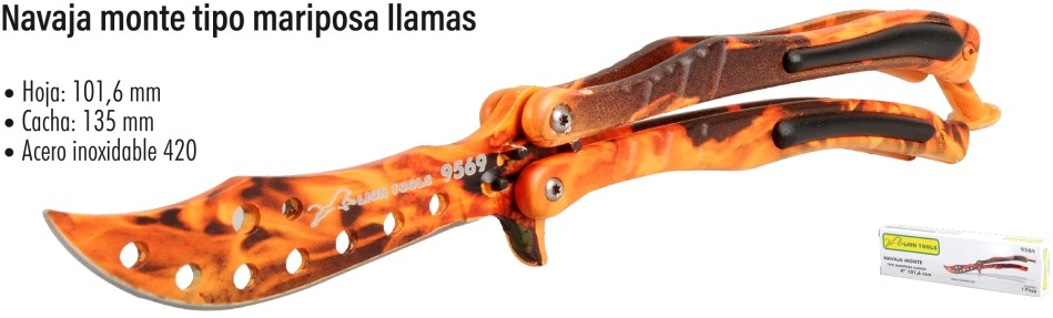 NAVAJA LION TOOLS 4" TIPO MARIPOSA LLAMAS 9569