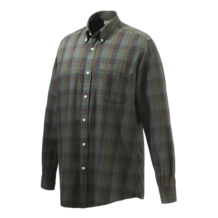 CAMISA BERETTA WOOD BUTTON GREEN &amp; RED OVERD LU210T213301AF