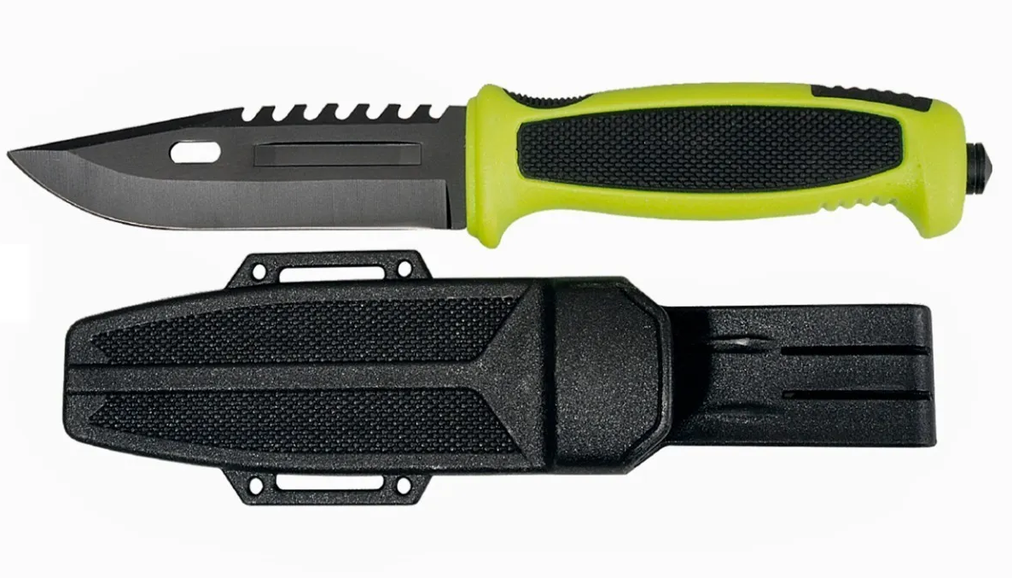 CUCHILLO LION TOOLS V4 1/2" PAVONADO MANGO BIMA C/FUNDA 9437