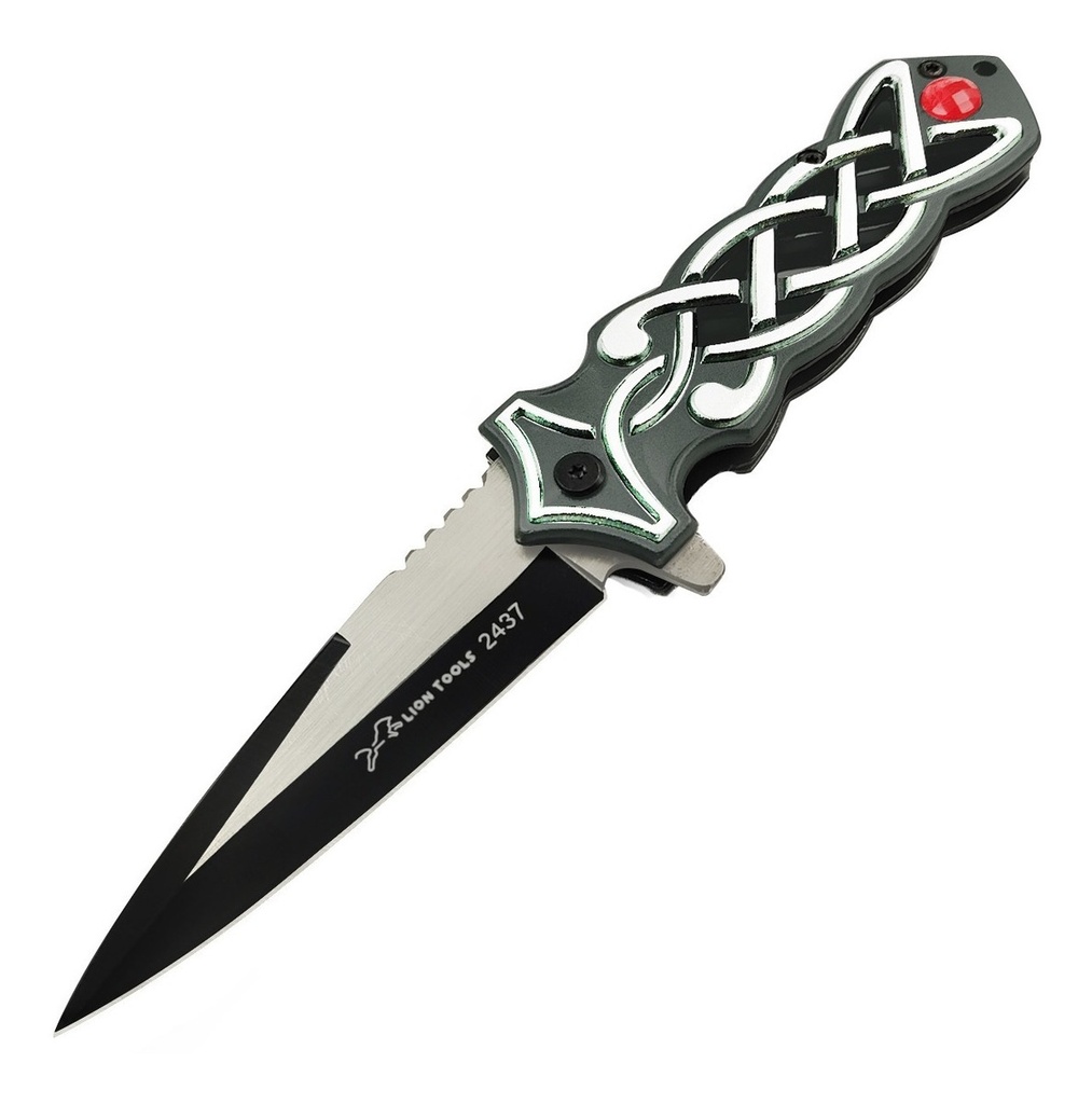 NAVAJA LION TOOLS 4" PIEDRA ROJA CON CLIP  2437