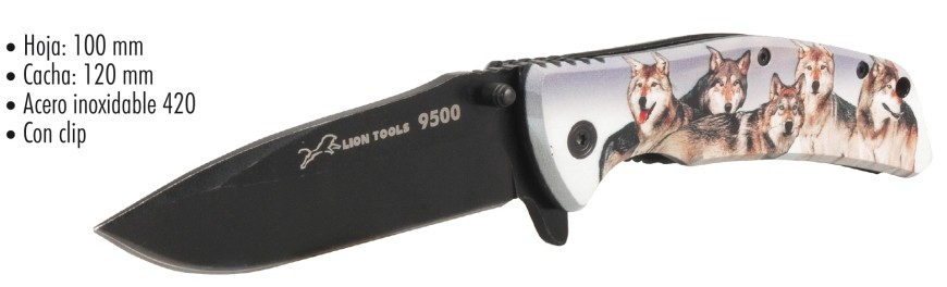 NAVAJA LION TOOLS 4" MANGO LOBOS CLIP 9500