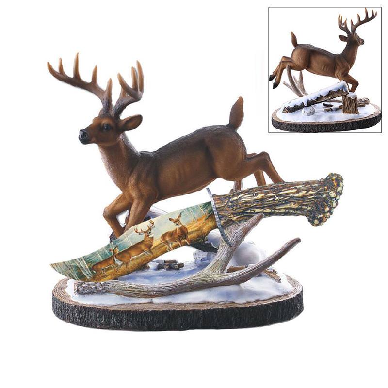 CUCHILLO DECORATIVO JAGUAR FANTASY RESIN ART BLADE WITH STAND DEER RT-6007DR