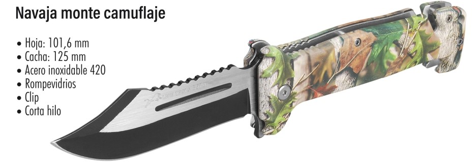 NAVAJA LION TOOLS 4" CAMUFLAJE ROMPEVIDRIOS 8570