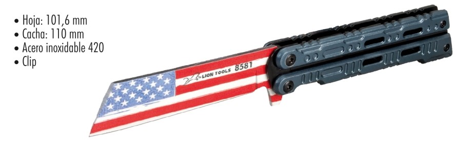 NAVAJA LION TOOLS 4" BANDERA USA 8581