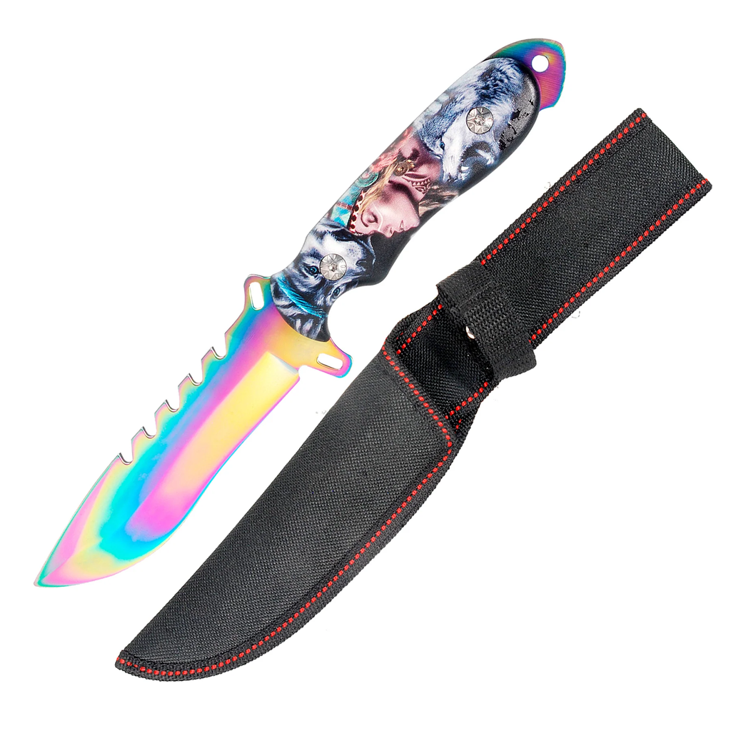 CUCHILLO LION TOOLS 5 1/2" TORNASOL LOBO CON FUNDA 8479