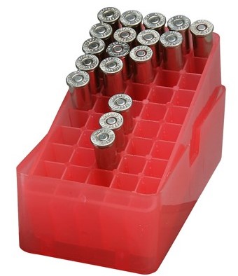 CAJA PARA CARTUCHOS MTM CALIBRE 38 Y 357 MAG 50 PZAS E-50-38-41