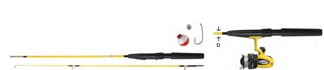 CAÑA SPINNING GIMBEL P/PESCA C/CARRETE ACCESORIOS 165CM DF218 15CANAPE180CH