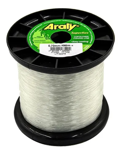 HILO MONOFILAMENTO ARATY P/PESCA NATURAL 1000M 0.70MM 15HILONY084MF