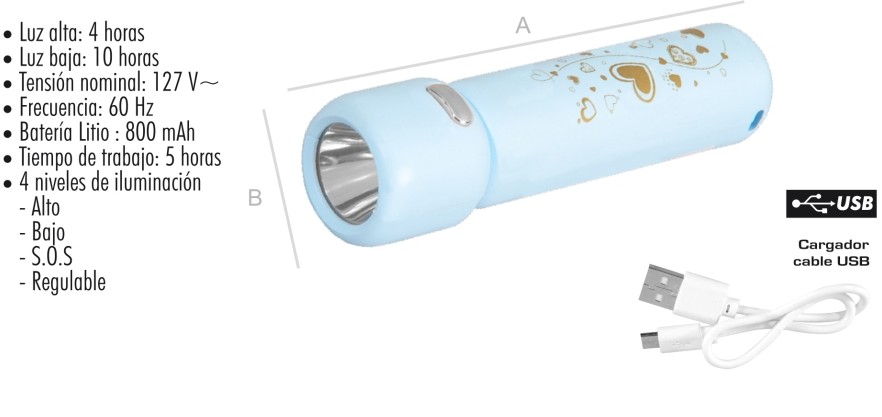 LINTERNA LION TOOLS RECARGABLE 1 W 1 LED 8825