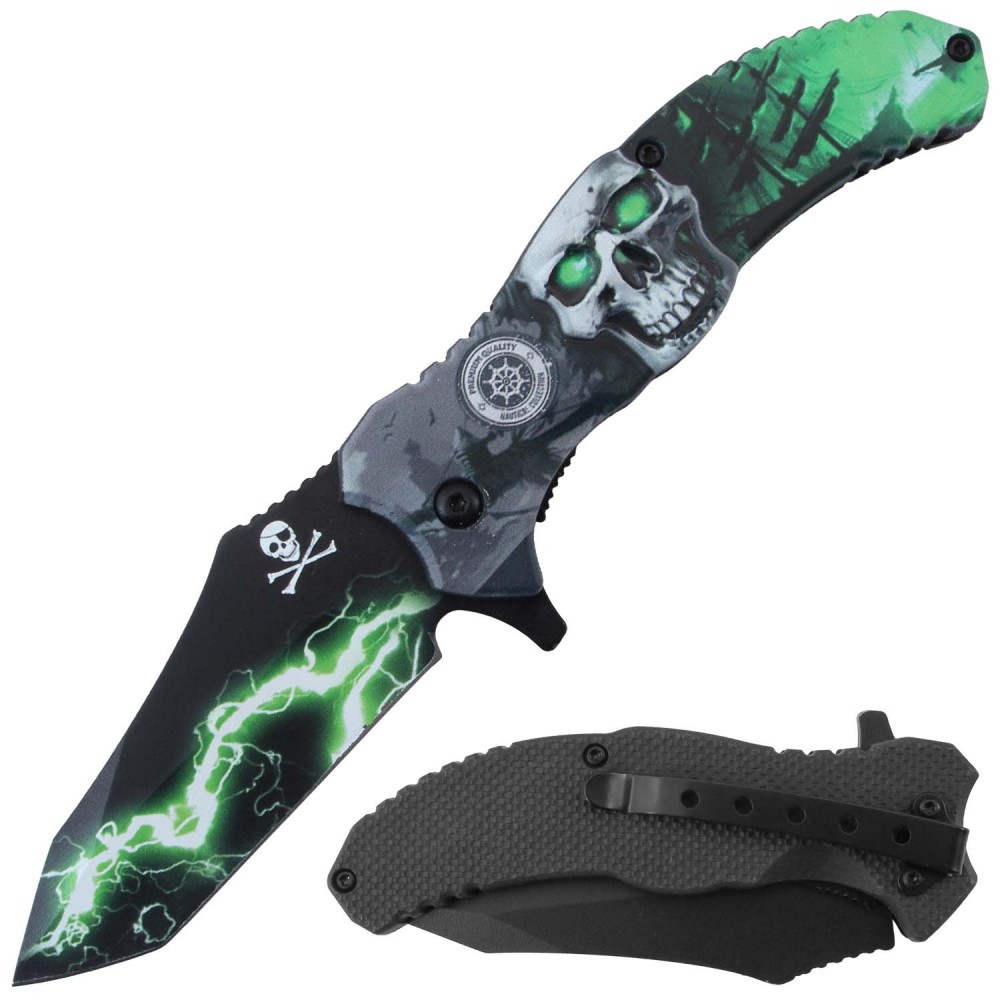 NAVAJA JAGUAR POCKET 4.5" SPRING ASSITED KNIFE RT7386GN