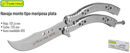 [N9572] NAVAJA LION TOOLS 4" TIPO MARIPOSA PLATA 9572
