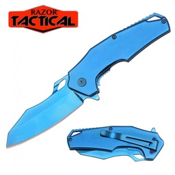 [NJB8L] NAVAJA JAGUAR BLUE SPRING ASSISTED KNIFE W/ METAL HANDLE RT-