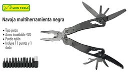 [N9309] NAVAJA LION TOOLS MULTIHERRAMIENTA NEGRA 9309