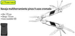 [N8589] NAVAJA LION TOOLS MULTIHERRAMIENTA PINZA 9 USOS CROMADA 8589