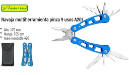 [N8590] NAVAJA LION TOOLS MULTIHERRAMIENTA PINZA 9 USOS AZUL 8590