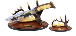 [CJB05] CUCHILLO DECORATIVO JAGUAR FANTASY RESIN ART BLADE WITH STAND BEAR RT-6005