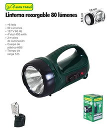 [L8863] LINTERNA LION TOOLS RECARGABLE 1W LED LARGO ALCANCE 8863