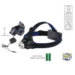 [L3185] LINTERNA CABEZA LION TOOLS RECARGABLE ALUMINIO AFOC 8W  3185