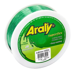 [HPV40] HILO MONOFILAMENTO ARATY P/PESCA VERDE 1000M 0.40MM 15HILONY076MA